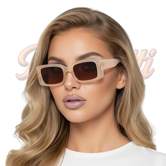 Arriba Chunky Rectangular Sunglasses Unisex Retro Bold UV Protection Shades BeePrettiCo