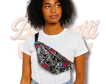 Graffiti Luxe Print Belt Bag Adjustable Crossbody Fanny Pack Streetwear Accessory