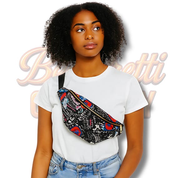 Graffiti Luxe Print Belt Bag Adjustable Crossbody Fanny Pack Streetwear Accessory