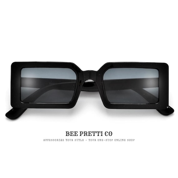 Nineteen72 | Slim Square Frame Sunglasses for Men and Women | Trendy Fashion Eyewear | Lightweight Everyday Shades | BeePrettiCo