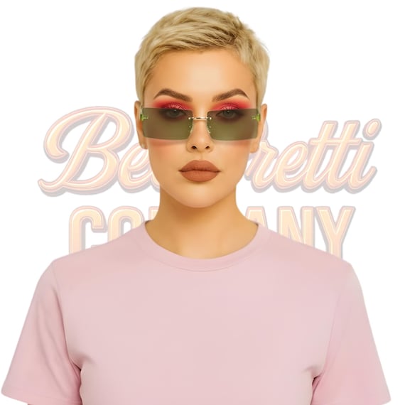 Onlookers Rectangular Rimless Sunglasses Unisex Bold Minimalist UV Protection Shades BeePrettiCo