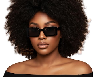 Nineteen72 Slim Square Sunglasses Unisex Retro Minimalist UV Protection Shades BeePrettiCo