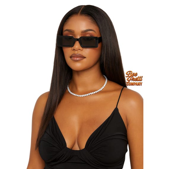 Nineteen72 Slim Square Sunglasses Unisex Retro Minimalist UV Protection Shades BeePrettiCo