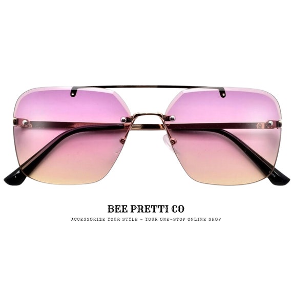 Chicago: Classic Aviator Sunglasses by BeePrettiCo • Stainless Steel Frame • Street Style • Accessory for Women