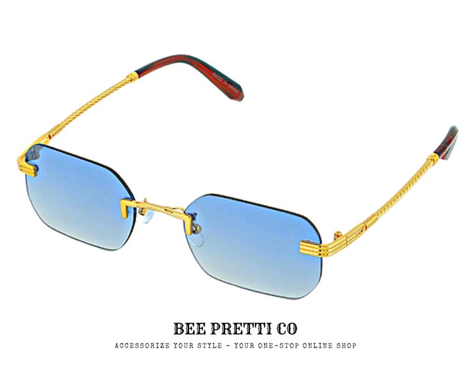Bosk: Gold Twisted Metal Frames by BeePrettiCo • Classic Modern Full-Rimless Eyewear • Exclusive Eyewear