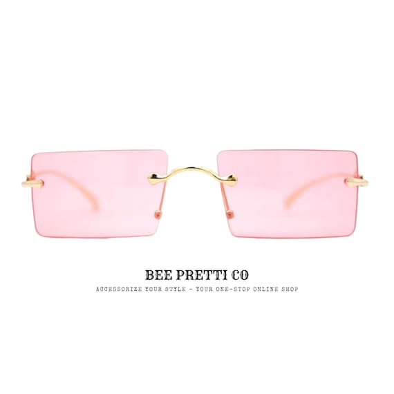 Luxe: Retro Chic Sunglasses by BeePrettiCo • Double Bar Square • Rectangular Frame Lens • Trendy Edgy Style