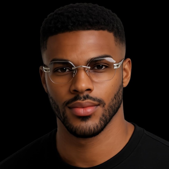 Vintage Vybes Hexagon Rimless Sunglasses | Geometric UV400 Unisex Fashion Shades | Gold Accent Eyewear