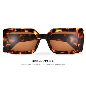 Aura | Minimalist Rectangle Sunglasses for Everyday Wear | Mod Squared Frame | Casual Lightweight Eyewear | BeePrettiCo