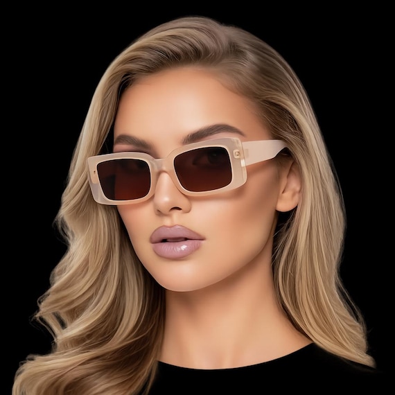Arriba Chunky Rectangle Sunglasses | Retro UV400 Unisex Fashion Shades | Thick Frame Eyewear