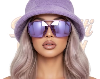 Futuristic Aviator Sunglasses Oversized Flat Top Unisex Geometric UV Protection Shades BeePrettiCo