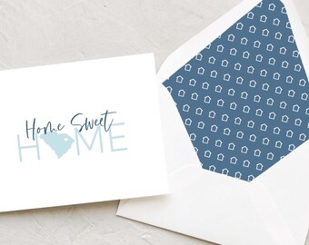 South Carolina Home Sweet Home Card Set of 10 - South Carolina Realtor | Real Estate - Geo Collection - Blues