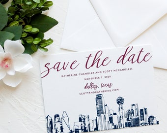 The Deco Carly Square 5.25x5.25 Save the Date