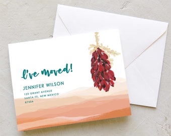 New Mexico Moving Announcements - Change of Address Cards - Chile Ristras