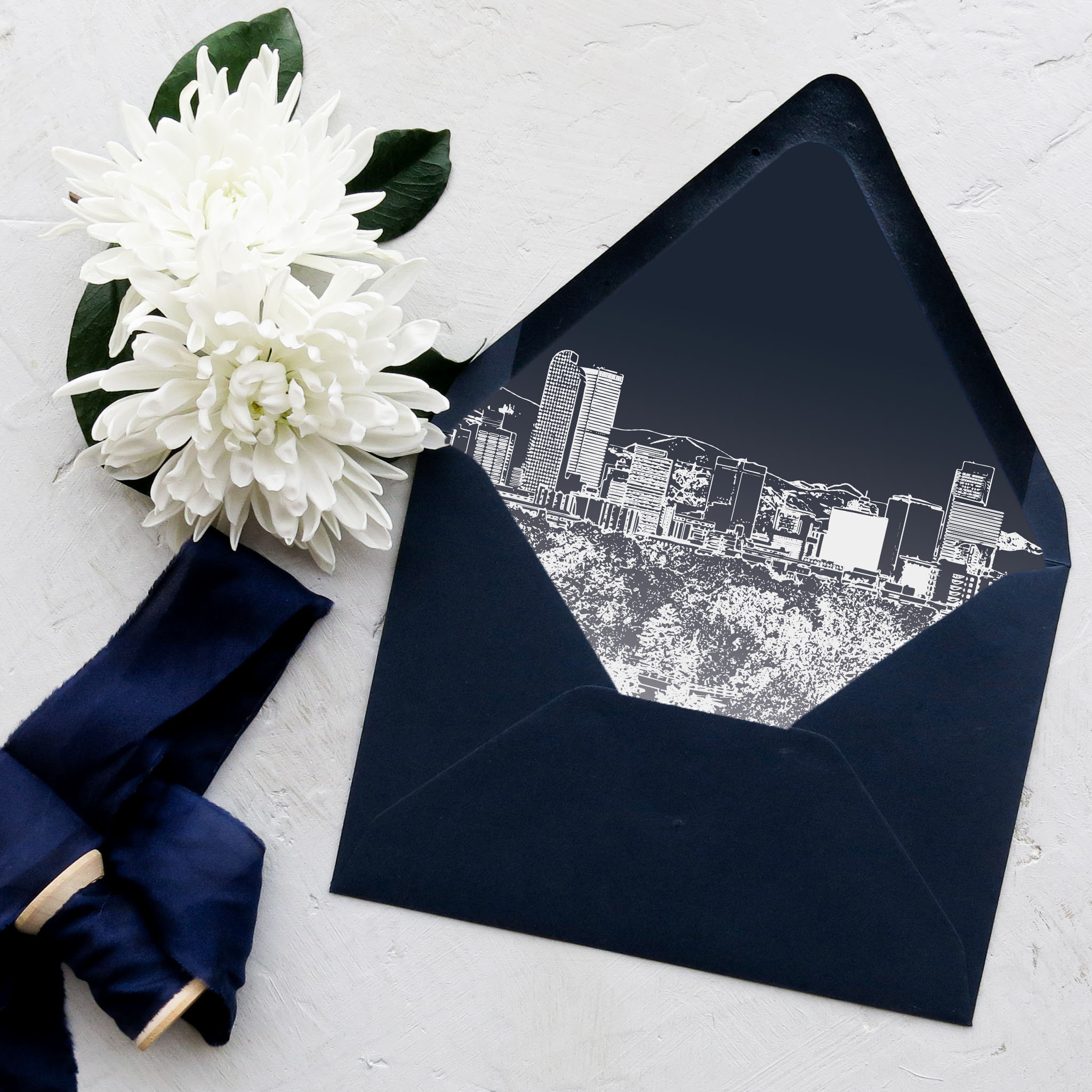 Denver Skyline Wedding Invitation Suite Denver Colorado Etsy