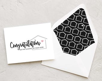 Real Estate Card "Congratulations on the Closing of Your Home!"  | Closings Home Sales | Set of 10 | Happy! Closing - SHELL Collection