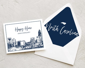 North Carolina - Happy Home Anniversary - Realtor | Real Estate - Skyline Collection - Charlotte