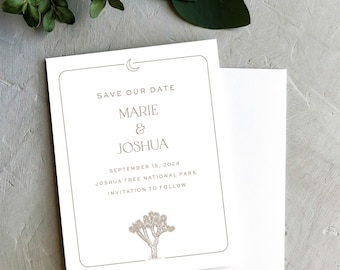 Joshua Tree Save the Date Cards | Desert Wedding Invitations | A2 Size  | PRINTED