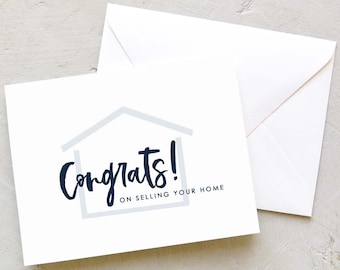 Congrats! On Selling Your Home | Real Estate | Realtor Greeting Cards | Sets of 10 | Congrats! Sale Brush Stroke Collection