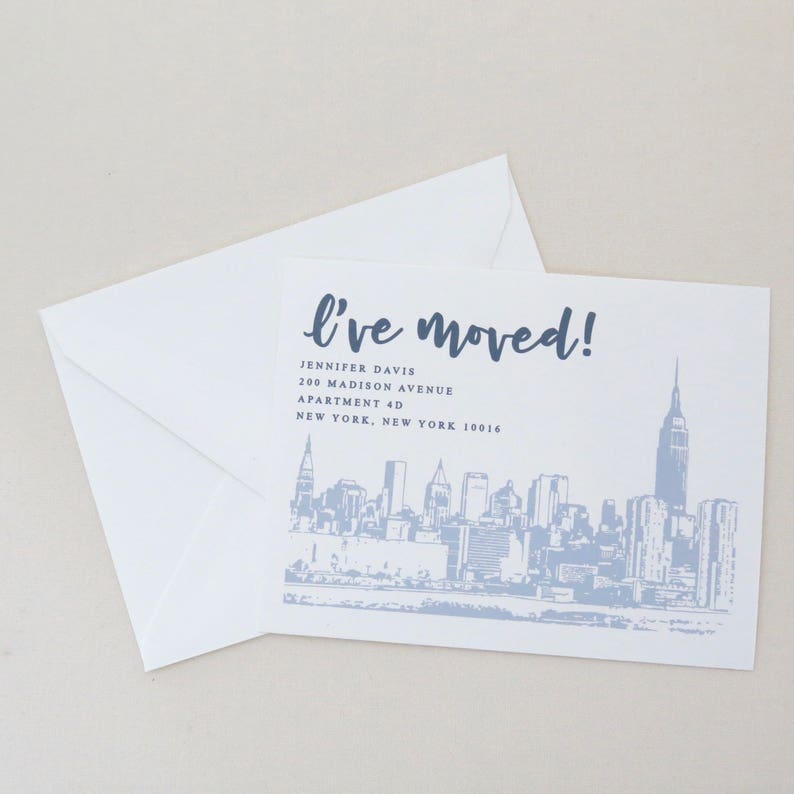Change of Address New York City New York Skyline Moving Etsy
