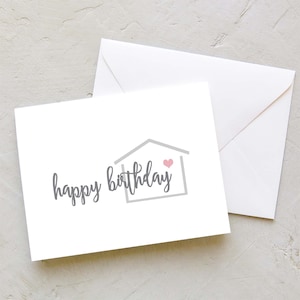 Real Estate | Realtor Birthday Greeting Card | Happy Birthday | Large White House | SHELL Collection