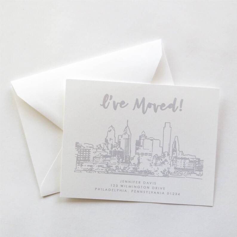 Change of Address Philadelphia Philadelphia Skyline Etsy