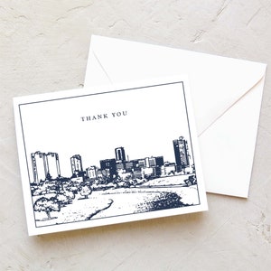 Fort Worth Skyline - Thank You Card - Fort Worth | Texas - Note Cards | Personal Stationery