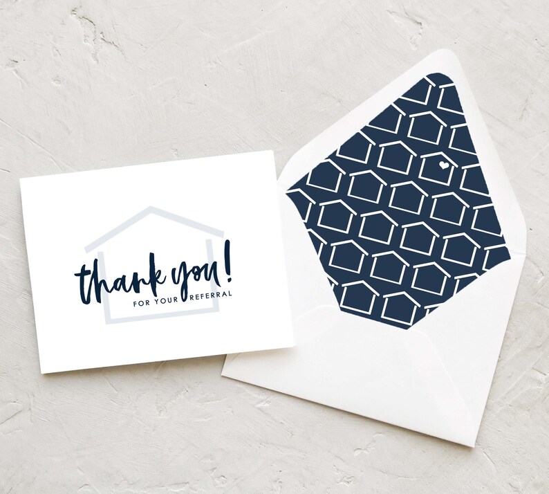 Real Estate Agent Referral Thank You Cards Realtor Note Etsy