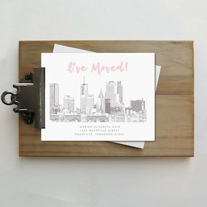 Change of Address - Atlanta - Atlanta Skyline - Moving Announcements - Grey Outline