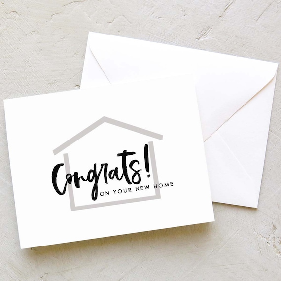 Congratulations on Your New Home | Real Estate Agent | Realtor Note Cards | Sets of 10 - Congrats! New Home - Brush Stroke Collection