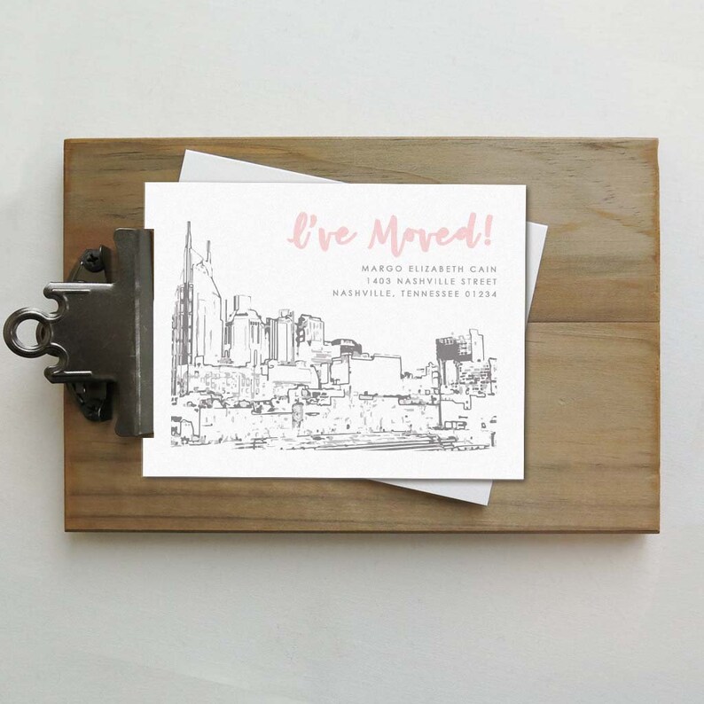 Change of Address Nashville Nashville Skyline Moving Etsy