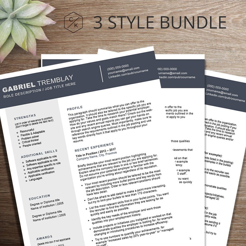 2 references / page Resume template | cv resume cover formats resume \u0026 bundle template,  letter | 3