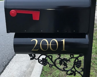 Mailbox Numbers Pair of 3 inch tall gold letter decals | Annandale Style Lettering
