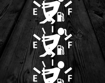 Fuel Gauge Not Empty Person Decal | Gas Gauge Sticker | Car Sticker | Hippie Decal | 289