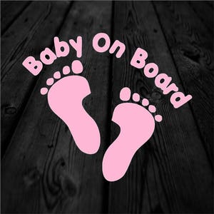 Baby on Board Child Safety Vinyl Decal with Footprint Footprint Baby Car Decal Baby Feet Decal Car Sticker 168 image 1