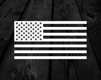 American Flag vinyl decal | single color straight american flag sticker | car decal | fun sticker | 287