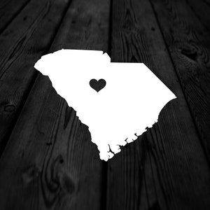 South Carolina State with Heart Over Home Town Decal | Heart City State Decal | Any City Heart Decal | Car Sticker | Preppy Decal | 267