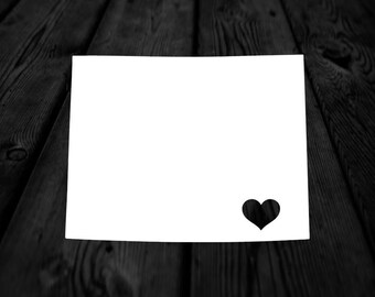 Wyoming State with Heart Over Home Town Decal | Heart City State Decal | Any City Heart Decal | Car Sticker | Preppy Decal | 277