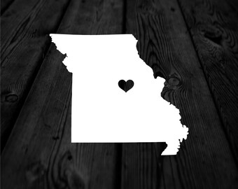 Missouri State with Heart Over Home Town Decal | Heart City State Decal | Any City Heart Decal | Car Sticker | Preppy Decal | 252
