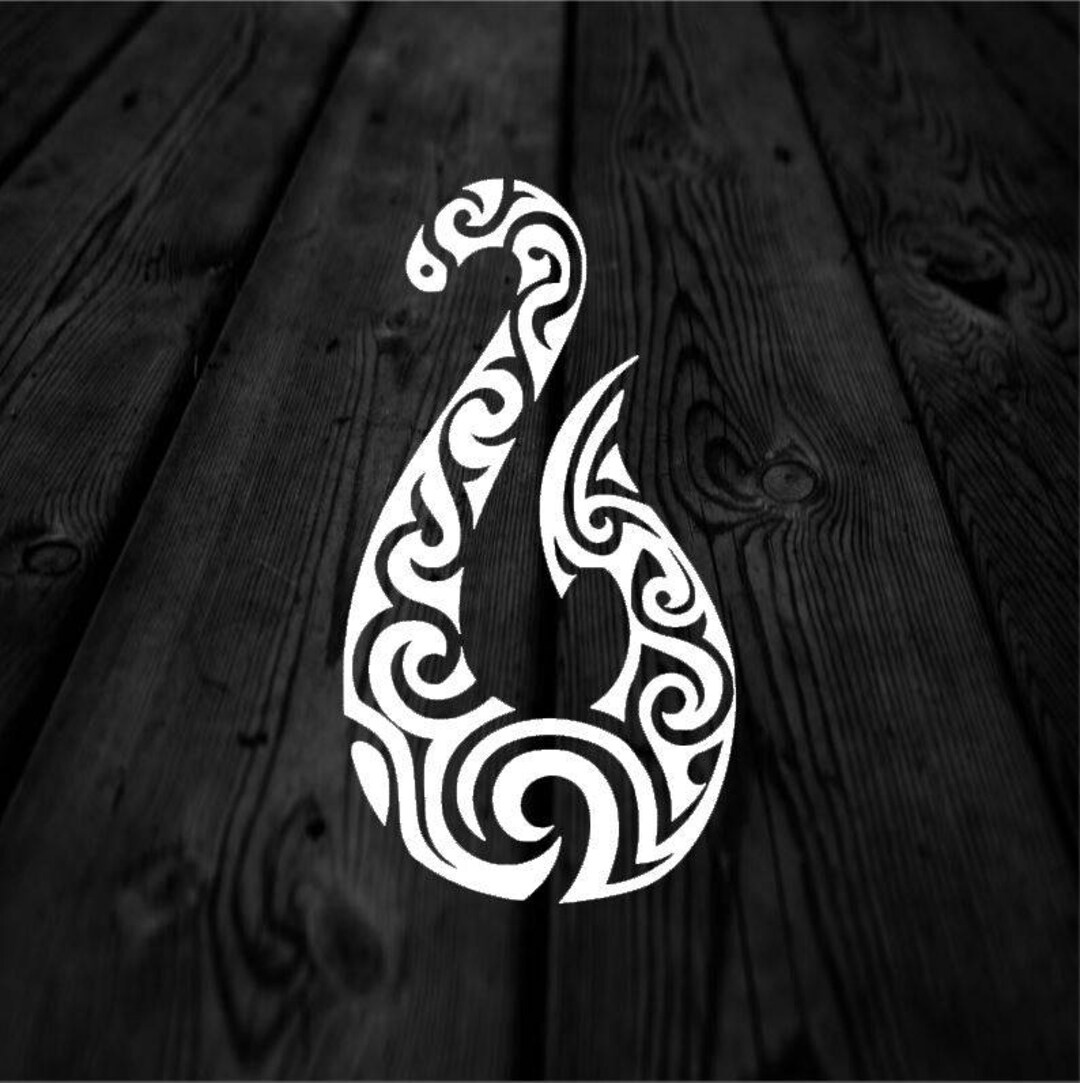 Tribal Fish Hook Decal Fishing Lover Decal Sticker Iconic Freshwater