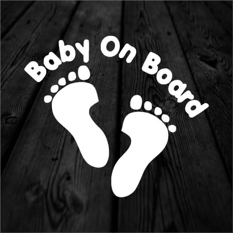 Baby on Board Child Safety Vinyl Decal with Footprint Footprint Baby Car Decal Baby Feet Decal Car Sticker 168 image 3