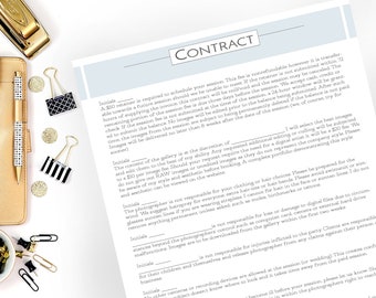 Client Contract - Photographers Form & Template - both editable and customization PSD and ready to print HAPPY PLANNER sized