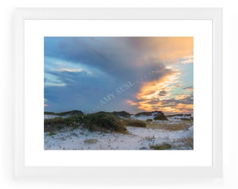Impresión fotográfica de Grayton Beach, Florida: Paisaje de dunas costeras (descarga digital)
