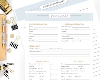 Formularios de sesión fotográfica: plantillas personalizables para clientes (PSD y JPG)