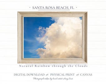 Natural Rainbow in clouds photograph, Print or Digital Download