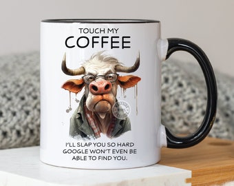 touch my coffe cow sublimation file - cow funny mug files - funny mug file - digital downloads - sublimation file - funny mug designs