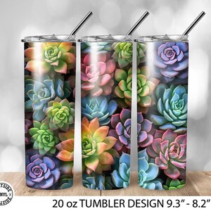 floral tumbler background - tumbler sublimation succulents  - design for 20oz tumblers templates designs - sublimation file succulents