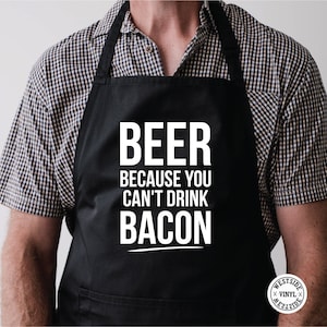 bier omdat je geen spek kunt drinken - svg gesneden bestanden grappig - schortontwerpen om te koken - bier svg gesneden bestanden spek svg gesneden bestanden