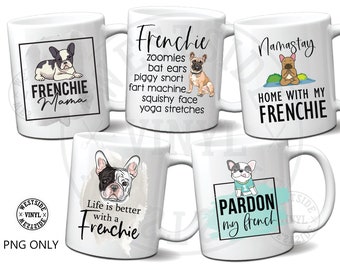 french bulldog sublimation bundle - sublimation frenchies - frenchie mugs - french bulldog downloads - bulldog sublimation files