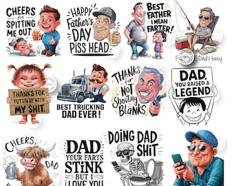 12 diseños divertidos de tazas de sublimación para el Día del Padre - Paquete de diseños de sublimación para papás - Diseños novedosos de tazas de sublimación - PNG divertido - Sublimación