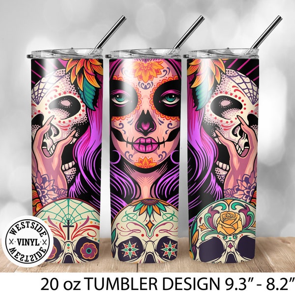 sugar skull background - skulls sublimation file - design for tumblers - 20oz tumblers templates designs - sublimation files tumblers skulls